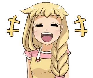 🎈 c68a9249 애니메이션 여자, 만화, 행복한, 쾌활한, 웃는, 여자 telegram sticker