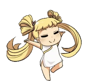 🎈 c84493e1 애니메이션, 귀여운, 만화, 치비, 여자, 금발, 댄스, 댄서 telegram sticker