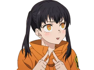 👉 692b6d71 Maki Oze Fire Force Maki Oze, Fire Force, Anime, Ragazza, Carina, Pompiere whatsapp sticker