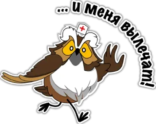 👹 8ce3f588 ... и Меня Вылечат! フクロウ, 医者, 看護師, 漫画, かわいい, 面白い, 動物, 医療 telegram sticker