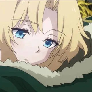 🐬 a83e8a68 Anime, Ragazza, Capelli biondi, Occhi azzurri, Cartone animato, Personaggio telegram sticker