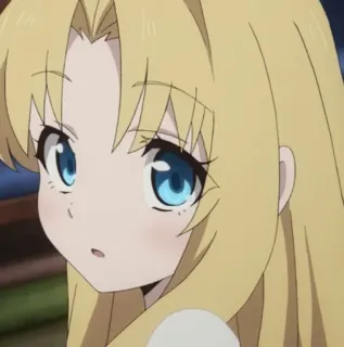 🥚 c749946d Anime, Ragazza, Capelli biondi, Occhi blu, Cartone animato, Ritratto telegram sticker