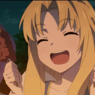 🌈 f7d83cca anime, cartone animato, felice, sorriso, mangiare telegram sticker