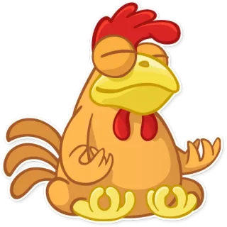 😌 97f15bf6 鸡, 冥想, 放松, 平静, 卡通, 动物, 瑜伽 telegram sticker