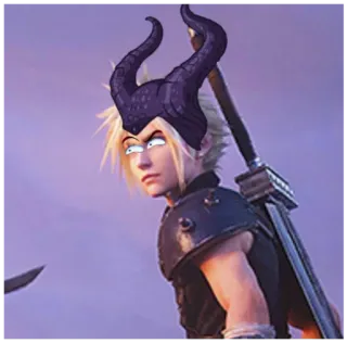 👿 14a9172f Cloud Strife Final Fantasy VII wolk, final fantasy, anime, spel whatsapp sticker