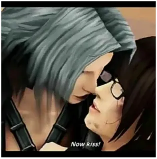 💏 7be8418e Now kiss! zoenen, liefde, romantiek, koppel whatsapp sticker