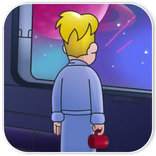 🤤 886c10b8 Fry Futurama 퓨처라마, 프라이, 만화, 행성, 우주, SF telegram sticker