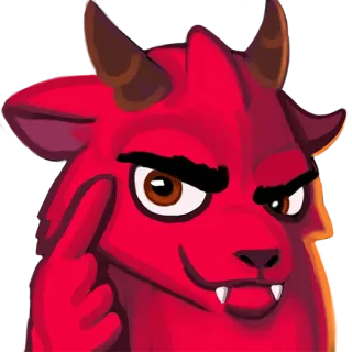 😉 80f43b71 demonio, diablo, rojo, malvado, dibujos animados, cuernos, monstruo telegram sticker