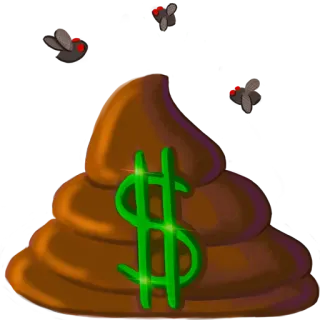 💩 9afc565c dinero, caca, moscas, riqueza, asqueroso, dólar telegram sticker
