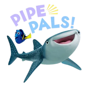 😄 65ce0767 Dory Finding Nemo PIPE PALS! pez, océano, dibujos animados, ballena, animado, lindo telegram sticker