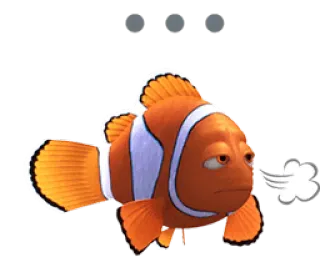 😤 9ec2bae9 pez, pez payaso, Nemo, animal, naranja, triste telegram sticker