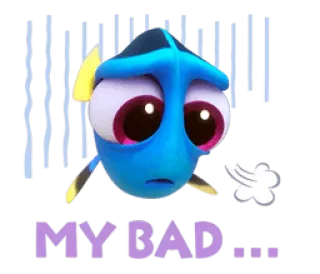 ☹ c33eae35 Dory MY DAD... pez, triste, perdido, océano, dibujos animados telegram sticker
