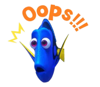 😮 de26be74 Dory Finding Nemo OOPS!!! pez, dibujos animados, animación, ups, gracioso, disney telegram sticker