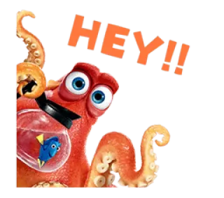 👀 eea3e412 Hank Finding Dory HEY!!! pulpo, pez, dory, pixar, animado, película telegram sticker