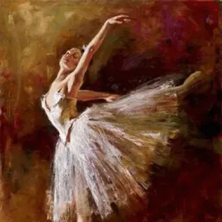 🌷 0f30c2e7 ballet, dancer, art, painting, ballerina telegram sticker