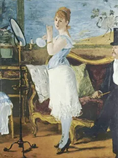 🌷 9d9091eb At the Milliner's painting, art, impressionism, Edgar Degas, woman, milliner, mirror telegram sticker