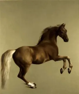 🌷 b3ad1881 horse, animal, equine, mammal, brown horse, art, painting telegram sticker