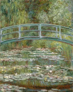 🌷 de8a2497 painting, art, water lilies, bridge, Claude Monet, impressionism telegram sticker