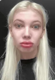 😳 edbadb8a 女人, 肖像, 金发, 脸 whatsapp sticker