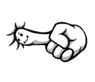 👈 2bcd86d7 dito, dito medio, cartone animato, mano, gesto telegram sticker