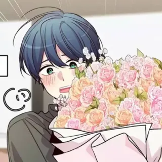 💐 16e39648 Anime, Blumen, Blumenstrauß, Charakter, Illustration whatsapp sticker