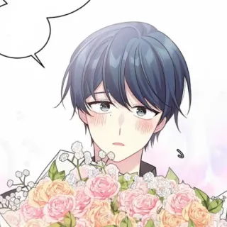 ❤️ 294631a1 Anime, Blumen, Mann, Süß, Erröten whatsapp sticker