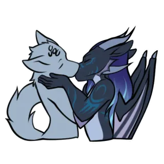 😘 730b17ec You Furry, Anthro, Hôn, Yêu, Tình cảm telegram sticker