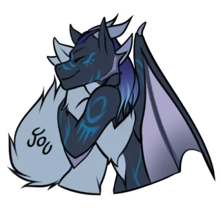 🤗 aab19b55 you rồng, ôm, tình cảm, furry, cánh telegram sticker