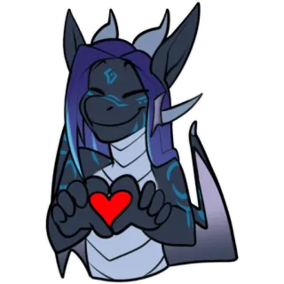 ❤️ b094adc4 rồng, hoạt hình, trái tim, sinh vật huyền ảo, dễ thương, nhãn dán, động vật telegram sticker