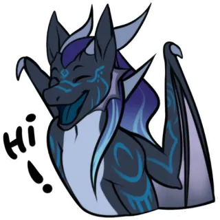 ✋ cf656f45 Hi! rồng, fantasy, lời chào, thân thiện, xin chào, hoạt hình, nhãn dán, động vật telegram sticker