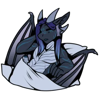 😴 db95b9ce rồng, anthro, sinh vật, fantasy, đang ngủ telegram sticker