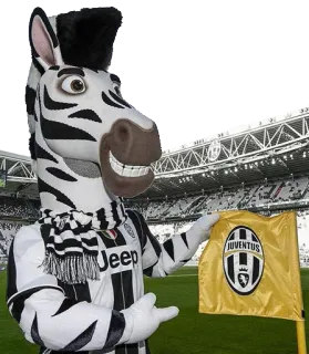 ⚽ 14a9f5bd JUVENTUS Maskottchen, Zebra, Fußball, Juventus, Fußball, Team, Sport telegram sticker