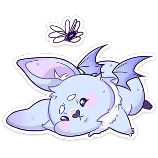 🫠 665b693b kelelawar, imut, kawaii, binatang, fantasi, kartun, stiker telegram sticker