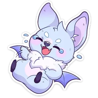 😂 7653ad94 kelelawar, imut, hewan, kartun, kawaii, senang, stiker telegram sticker