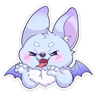 👿 9b833026 kelelawar, imut, binatang, kartun, kawaii, fantasi telegram sticker