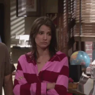 🍕 c528c473 Robin Scherbatsky How I Met Your Mother wanita, serius, ekspresi, televisi whatsapp sticker