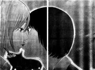 🖤 2af47d8a anime, manga, portrait, black and white, girl, japanese whatsapp sticker