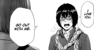 ❤️ 2b8ca833 GO OUT WITH ME. I LOVE YOU. manga, anime, love, romance, confession, relationships whatsapp sticker