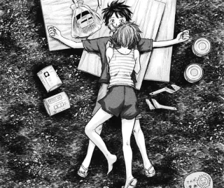 😴 4939a68f couple, picnic, love, anime, manga, romance whatsapp sticker