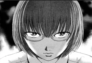 😡 4a3989c8 anime, manga, woman, glasses, serious, portrait whatsapp sticker