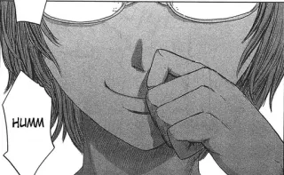 😈 f3d6c758 HUMM manga, anime, face, smile, glasses, character whatsapp sticker