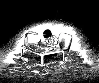 ✍ f4e1883b drawing, artist, manga, illustration, work, desk whatsapp sticker