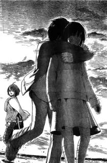 🖤 fbb1a2ed manga, hug, couple, romance, affection, drawing whatsapp sticker