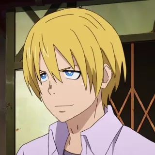 🔥 e8cb3c45 Arthur Boyle Fire Force anime, cartoon, blond, glimlach, jongen, Arthur Boyle, Fire Force telegram sticker