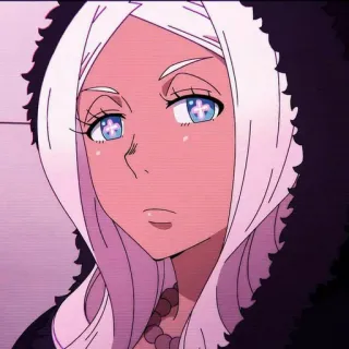 🔥 e747c0fb 애니메이션, 여성, 흰 머리, 파란 눈, 캐릭터, 여자 telegram sticker