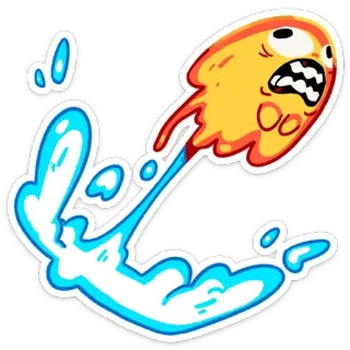 🤬 468a152b cartoon, water, splatter, character, orange telegram sticker
