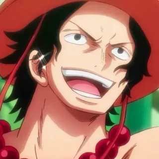 ♠ 5e23fa6b Ace One Piece anime, character, smiling, pirate, one piece telegram sticker