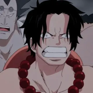 ♠ 74f1e946 Ace One Piece anime, one piece, ace, character, angry telegram sticker