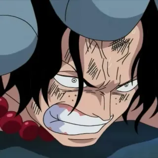 ♠ dcc931fc Ace One Piece anime, one piece, ace, fight, determination telegram sticker