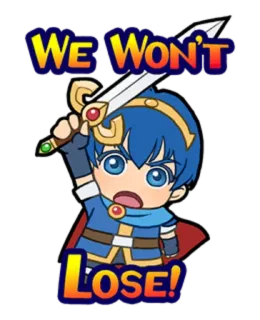 🗡 02a6f6f0 Marth Fire Emblem We Won't LOSE! fire emblem, marth, non perderemo, anime, chibi whatsapp sticker